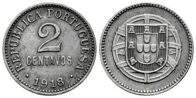 Portugal. 2 centavos. 1918. Lisbon. (Km-567). (Gomes-02.01). Fe. 4,69 g. XF. Est...180,00. 

Spanish description: Portugal. 2 centavos. 1918. Lisboa...