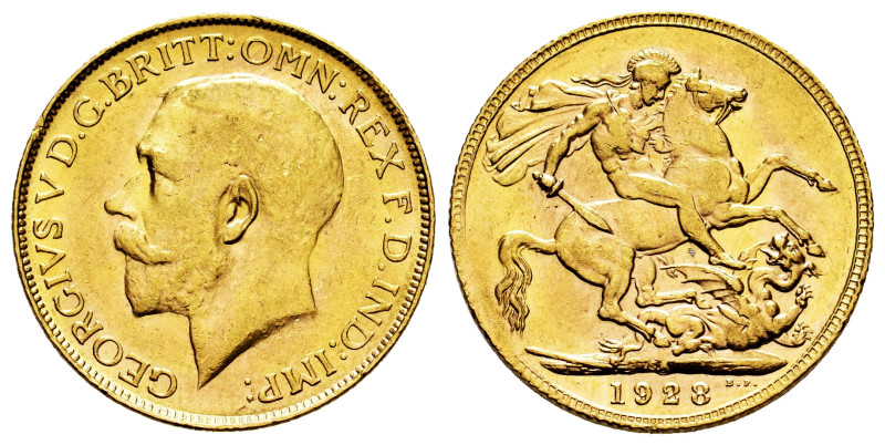 South Africa. George V. 1 sovereign. 1928. SA. (Km-21). (Fr-5). Au. 7,96 g. Fain...