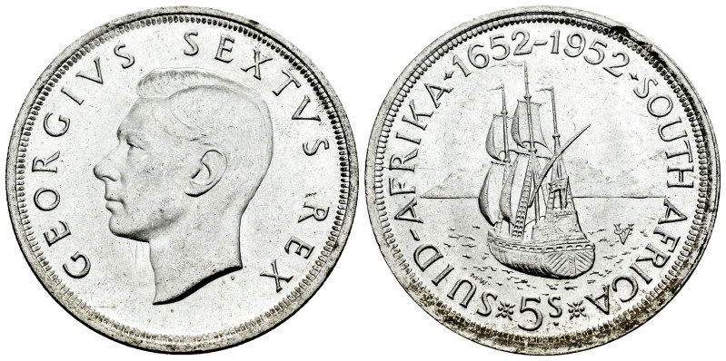 South Africa. George VI (1936-1952). 5 shillings. 1952. (Km-41). Ag. 28,36 g. 30...