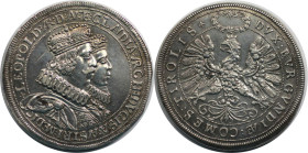 RDR – Habsburg – Österreich, RÖMISCH-DEUTSCHES REICH. Eh. Leopold und Claudia von Medici. Doppeltaler ND. Hall. Silber. 56,40 g. MzA. 106, M/T 463. Se...