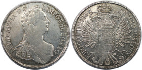 RDR – Habsburg – Österreich, KAISERREICH ÖSTERREICH. Maria Theresia (1740-1780). Taler 1756, Wien. Silber. Sehr schön. Fassungs- und Tragespuren...