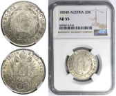 RDR – Habsburg – Österreich, KAISERREICH ÖSTERREICH. Franz II.(I.) (1792-1835). 20 Kreuzer 1804 B, Kremnitz. NGC AU 55