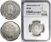 RDR – Habsburg – Österreich, KAISERREICH ÖSTERREICH. Franz II.(I.) (1792-1835). 20 Kreuzer 1805 B, Kremnitz. NGC AU 58