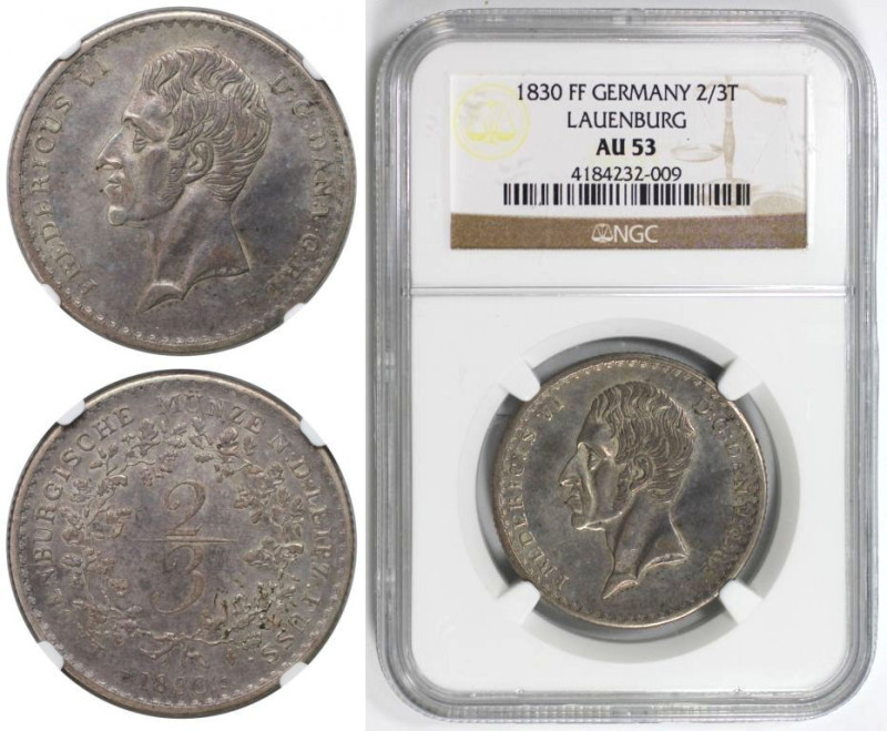 Altdeutsche Münzen und Medaillen, LAUENBURG. Frederik VI. (1808-1839). 2/3 Taler...