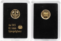 Deutsche Münzen und Medaillen ab 1945, BUNDESREPUBLIK DEUTSCHLAND. 1 Deutsche Mark 2001 in Gold Deutsche Neuprägung in Gold - Goldmark 2015. Polierte ...