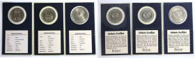 Deutsche Münzen und Medaillen ab 1945, Lots und Sammlungen. 5 Mark 1987, "Alexanderplatz", Jaeger 1615, Bestell-Nr.: DDR 613, St/Bfr. 5 Mark 1988, "Ei...