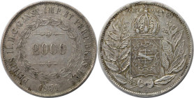 Weltmünzen und Medaillen, Brasilien / Brazil. Peter II. 2000 Reis 1851. Silber. KM 462. Fast Vorzüglich