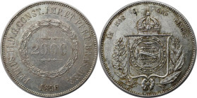Weltmünzen und Medaillen, Brasilien / Brazil. Peter II. 2000 Reis 1856. Silber. KM 466. Fast Vorzüglich