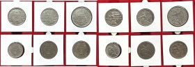 Weltmünzen und Medaillen, Chile, Lots und Sammlungen. 3 x 1 Peso 1922-1940, 2 Peso 1927. Lot von 6 Silbermünzen. Bild ansehen Lot