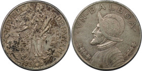 Weltmünzen und Medaillen, Panama. Vasco Nunez de Balboa. 1 Balboa 1934. Silber. KM 13. Fast Sehr schön
