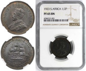 Weltmünzen und Medaillen, Südafrika / South Africa. George V. 1/2 Penny 1923. Bronze. KM 13.1. NGC PF 65 BN