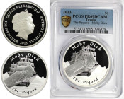Weltmünzen und Medaillen, Tuvalu. "The Pequod". 1 Dollar 2013. 31,1 g. 0.999 Silber. 1 OZ. KM UC# 725. PCGS PR69DC