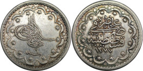 Weltmünzen und Medaillen, Türkei / Turkey. Abdülaziz. 5 Kurus 1866 (AH1277/6). Silber. 5,9 g. Sehr schön-vorzüglich