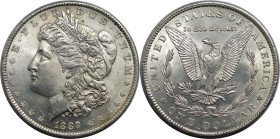 Weltmünzen und Medaillen, Vereinigte Staaten / USA / United States. "Morgan Dollar". 1 Dollar 1889. Silber. Fast Stempelglanz. Kl.Kratzer