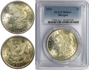 Weltmünzen und Medaillen, Vereinigte Staaten / USA / United States. "Morgan Dollar". 1 Dollar 1921. Silber. KM 110. PCGS MS 64+