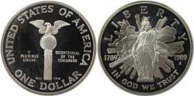 Weltmünzen und Medaillen, Vereinigte Staaten / USA / United States. 200 Jahre Kongress. 1 Dollar 1989 S. 26,73 g. 0.900 Silber. 0.77 OZ. KM 225. KM 22...