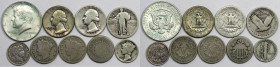 Weltmünzen und Medaillen, Vereinigte Staaten / USA / United States, Lots und Sammlungen. 3 x 5 Cents 1866-1911, Ku-Ni., KM 96, 112. 2 x 1 Dime 1901-19...