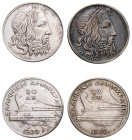 Greece, First Republic, 1924-1935. Lot of 2 coins comprising 20 Drachmai (2), 1930, London mint, 11.34g and 11.28g (KM73; Divo 104).

About extremely ...