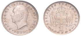 Greece, King Paul, 1947-1964. Drachma, 1954, Hollow Cheek, Paris mint (KM81; Divo 119a).

Graded AU50 NGC.