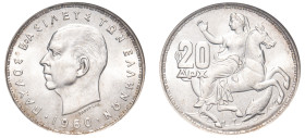 Greece, King Paul, 1947-1964. 20 Drachmai, 1960, London mint (KM85; Divo 115).

Graded MS65 NGC.