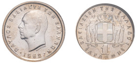 Greece, King Paul, 1947-1964. Drachma, 1962, Paris mint (KM81; Divo 119d).

Graded MS65 NGC.
