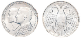 Greece, King Constantine II, 1964-1973. 30 Drachmai, 1964, Royal Marriage, Kongsberg mint (KM87; Divo 124).

Graded MS66 NNC (National Numismatic Cert...