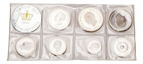 Greece, King Paul, 1947-1964. Official Proof set, 10 and 50 Lepta, 1-2-5-10 and 20 (AR) Drachmai, 1965, Vienna mint (KM-PS1).

In original soft case, ...