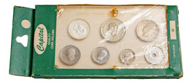 Greece, King Paul, 1947-1964. Official Proof set, 10 and 50 Lepta, 1-2-5-10 and 20 (AR) Drachmai, 1965, Vienna mint (KM-PS1).

In original plastic cas...