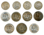 Greece, King Paul (5), 1947-1964 and King Constantine II (6), 1964-1973. Lot of 11 coins comprising 20 Drachmai (4), 1960, London mint, each 7.48g to ...