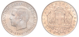 Greece, King Constantine II, 1964-1973. 50 Lepta, 1966, First Type, Kremnitz mint (KM88; Divo 129).

Graded MS66 PCGS.