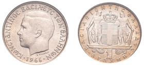 Greece, King Constantine II, 1964-1973. Drachma, 1966, First Type, Kremnitz mint (KM89; Divo 128).

Graded MS65 NGC.