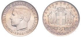 Greece, King Constantine II, 1964-1973. 2 Drachmai, 1966, First Type, Kremnitz mint (KM90; Divo 127).

Graded MS65 NGC.