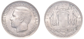 Greece, King Constantine II, 1964-1973. 5 Drachmai, 1966, First Type, Kremnitz mint (KM91; Divo 126).

Graded MS64 NGC.