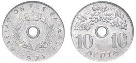 Greece, King Constantine II, 1964-1973. 10 Lepta, 1971, First Type, Vienna mint (KM78).

Graded MS65 ANACS.