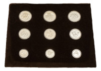 Greece, Third Republic, 1974-. Official set, 100-250-500 Drachmai, 1981, Athens mint (KM125, 126, 127) and 100 (2)-250 (2)-500 (2), 1982, Athens mint ...