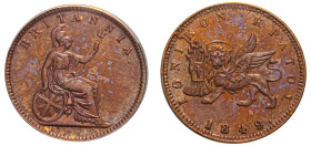 Greece, Ionian Islands, British Administration, 1809-1863. Lepton, 1849 (KM34).

Graded MS63BN PCGS.