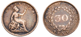 Greece, Ionian Islands, British Administration, 1809-1863. 30 Lepta, 1851, 1.37g (KM35).

About very fine.