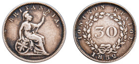 Greece, Ionian Islands, British Administration, 1809-1863. 30 Lepta, 1852, 1.36g (KM35).

About very fine.