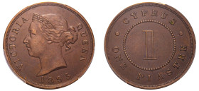 Cyprus, British Administration, Victoria, 1837-1901. Piastre, 1895, Royal mint (KM3.2; Fitikides 37).

Graded XF45 PCGS.

Strong details and very attr...