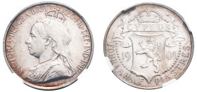 Cyprus, British Administration, Victoria, 1837-1901. 4 1/2 Piastres, 1901, Royal mint (KM5; Fitikides 41).

Graded AU58 NGC.

A superb specimen with m...