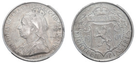 Cyprus, British Administration, Victoria, 1837-1901. 18 Piastres, 1901, Royal mint (KM7; Fitikides 43).

Superb dark grey tone with golden-blue hues...