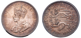 Cyprus, British Administration, George V, 1910-1936. AR Proof 45 Piastres, 1928, Royal mint, struck to commemorate the 50th Anniversary of British Rul...