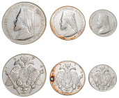 Cyprus, Republic, 1960-. Complete AR Set (3), 3-6-12 Pounds, 1974, Paris mint (KM-XM8, XM9, XM10; Fitikides 4, 5, 6).

Uncirculated (3).
