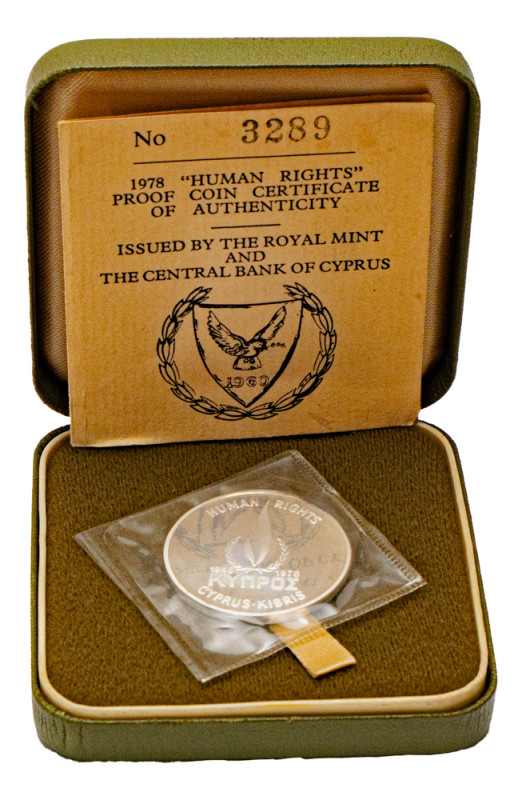 Cyprus, Republic, 1960-. AR Proof 500 Mils, 1978, Human Rights (KM48a; Fitikides...