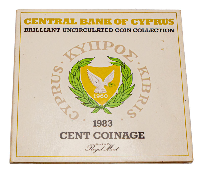Cyprus, Republic, 1960-. Official Set, 1983, (1/2 Cent to 20 Cents), Royal mint ...