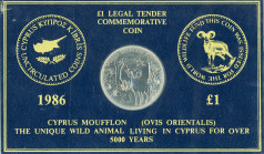 Cyprus, Republic, 1960-. Official set with Pound, 1986, World Wildlife Fund (KM59; Fitikides 229).

Uncirculated, in original blister.

From the “Cypr...
