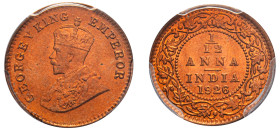 India, British India, George V, 1910-1936. 1/12 Anna, 1926 (b), Bombay mint (KM509).

Graded MS66+RD PCGS.