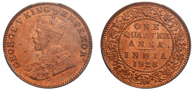 India, British India, George V, 1910-1936. 1/4 Anna, 1928 (b), Bombay mint (KM512).

Graded MS65RD PCGS.