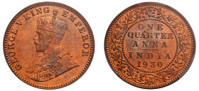 India, British India, George V, 1910-1936. 1/4 Anna, 1930 (b), Bombay mint (KM512).

Graded MS64RD PCGS.