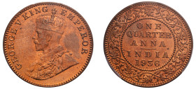 India, British India, George V, 1910-1936. 1/4 Anna, 1936 (b), Bombay mint (KM512).

Graded MS64RD PCGS.